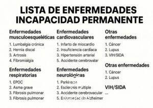 Lista de Enfermedades para Incapacidad Permanente - Actualizado 2025
